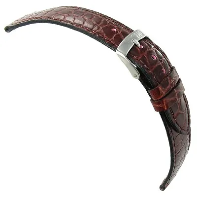 20mm Morellato Genuine Italian Leather Crocodile Grain Burgundy Watch Band 751 • $24.26