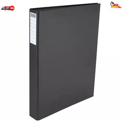 Black 2D Ring Binder Document Folder Filing Storage Stationery Office Supplies - • $2.95