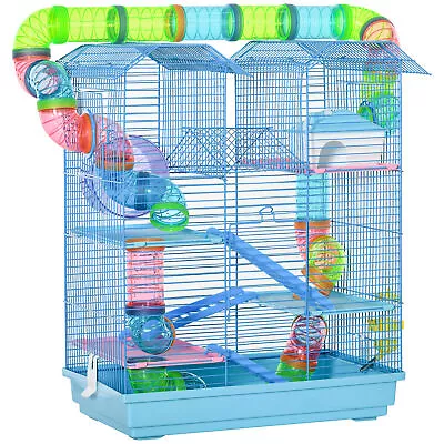 5 Tiers Hamster Cage Animal Travel Carrier Habitat W/ Accessories Pawhut • £38.99