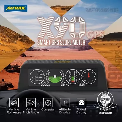 Car Off Road GPS Digital HUD Slope Meter Inclinometer Gauge Compass Speedometer  • $55.99