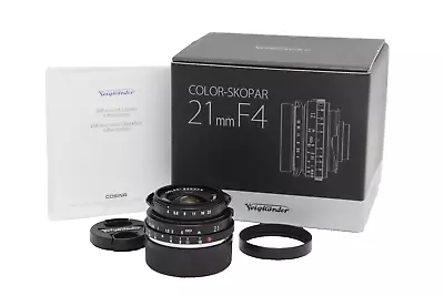 Mint Voigtlander Color-Skopar 21mm F4 Lens (Leica M) With Hood & Box #43718 • $329