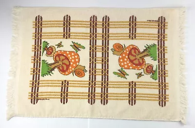 Vintage Cannon Mushroom Hand Towel W/Fringe Retro MCM Butterfly Snail USA • $13