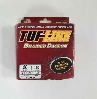 Tuf-Line Braided Dacron Fishing Line. 20 LB Test 150 YD. Black • $15.50