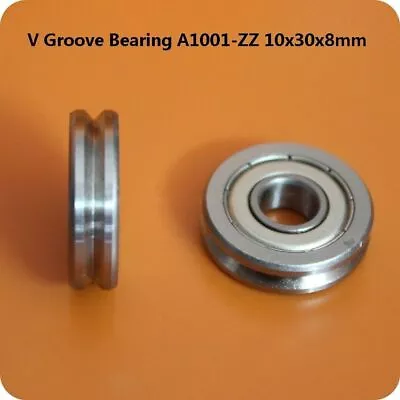90℃ V Groove Sliding Guide Roller Bearings A1001-ZZ 10x30x8mm Bearing Steel  • $5.08