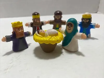 6 Christmas Nativity Finger Puppet Figure Set Baby Jesus Mary Joseph 3 Wisemen • $7.99