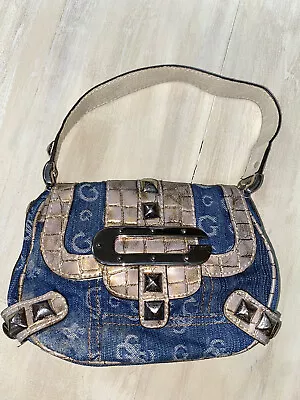 Guess Vintage Signature Denim Shoulder Bag • $75