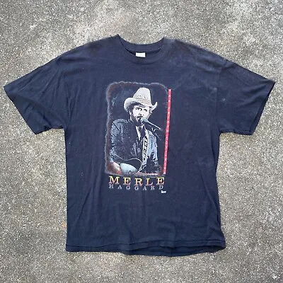 Vintage 1991 Merle Haggard Legend Tour Shirt Tee XL Outlaw Country Willie Nelson • $75