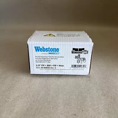 Webstone H-41672 1/2  Pro Pal Full Port Brass Ball Valve For Expansion Tank • $30