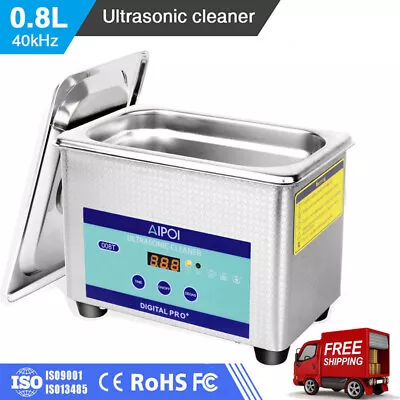 800ML Stainless Ultrasonic Cleaner Ultra Sonic Bath Cleaning Timer Tank Degas A • £15.99