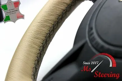 For Dodge Magnum 05-08 Beige Leather Steering Wheel Cover Black Stit • $61.74