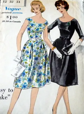 LOVELY VTG 1960s DRESS VOGUE Sewing Pattern 12/32 • $9.99