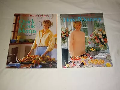 Vtg Martha Stewart's Quick Cook Menu & Hors D'Oeuvres Cookbooks 1980's • $10