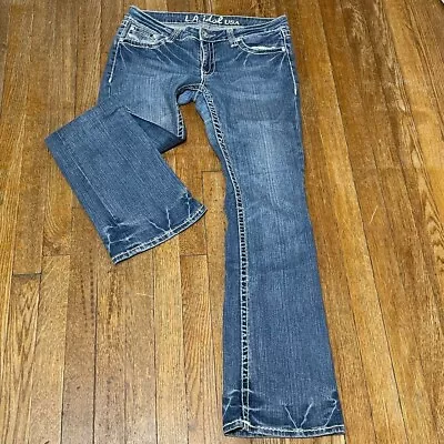 LA Idol USA Y2K Vintage Flare Jeans With Contrast Fat Seams Size 11 • $30