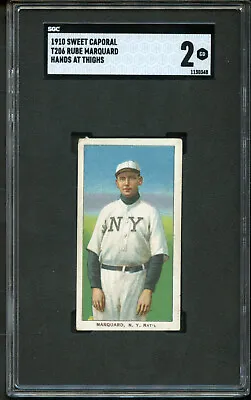 1909 T206 Sweet Cap 350/30 Rube Marquard Hands At Thighs SGC 2 • $175