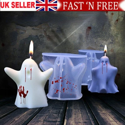 £2.89 • Buy Halloween Mould 3D Silicone Ghost Candle Mold Gypsum Chocolate Soap Funny Mould