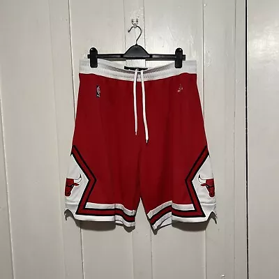 Mens Adidas Chicago Bulls NBA Basketball Shorts Red White Black Size XL • £14.95