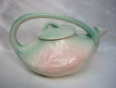 Vintage McCoy Art Pottery Green & Pink Teapot With Daises • $27.67