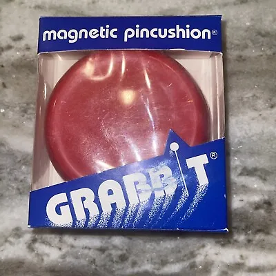 Grabbit Magnetic Pin Magnet Pincushion Red Sewing Supplies New In Box -I • $13.60