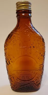 Vintage 1957 Carstairs Whiskey Amber Embossed Blass Decanter Bottle • $9