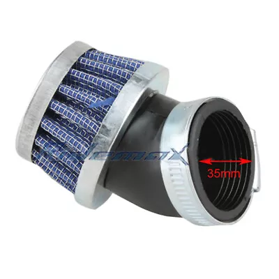 Bend Neck Blue 35mm Air Filter 50cc 70cc 90cc 110cc ATV Quad Dirt Bike Go Kart • $8.54