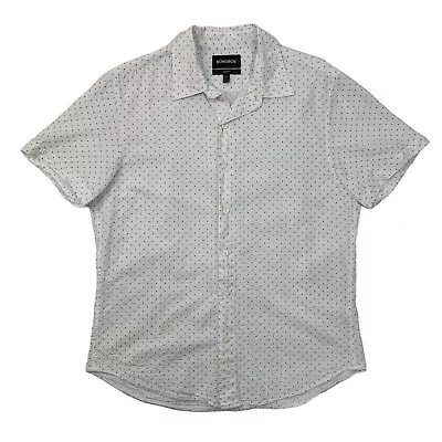 Bonobos Shirt Mens L Large Tailored Fit Short White Blue Polka Dot Seersucker • $19.94