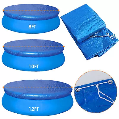 8ft/10ft/12ft Swim Pool Cover Round Paddling Pool Protector Prevent Leaves Bugs • $17.12