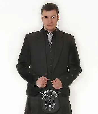 £99 • Buy Scottish Grey Argyle Jacket & Vest  Bone Effect Button Ex Hire £99 Lots Of Sizes
