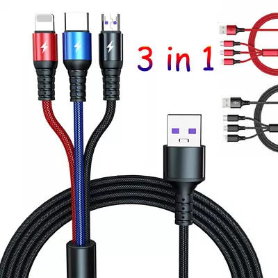 Fast USB Charging Cable Universal Multi Function Cell Phone Charger Cord 3 In 1 • $6.58
