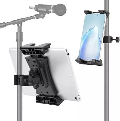 Portable IPad Mic Stand Mount Universal Tablet Music Stand Holder 4.7-12.9 • £23.27