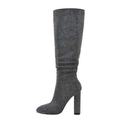 $5.99 • Buy Womens Pointy Toe Block High Heel Glitter Knee High Party Sexy Thigh Boots US6