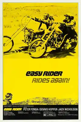 1969 EASY RIDER VINTAGE MOTORCYCLE MOVIE POSTER PRINT STYLE B 54x36 9MIL PAPER • $89.95