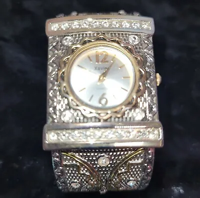 Xavier Large Banded Cuffed  Watch Silver Gold And Rhinestone Embellished  • $30