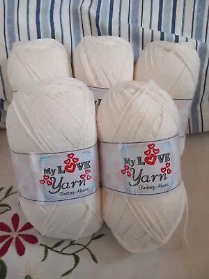 💛 MY LOVE Delicate Ribbon/Tape Type Knitting/Crochet Craft Yarn - Cream - 500g • £4.99