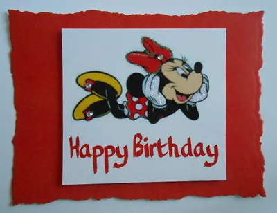 Pk 2 Posing Minnie Mouse Birthday Embellishment Toppers 12.5cm X 9.5cm For Cards • £1.25