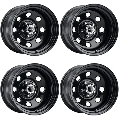 (Set Of 4) Vision 85 Soft 8 15x8 5x4.5  -19mm Gloss Black Wheels Rims 15  Inch • $329.96