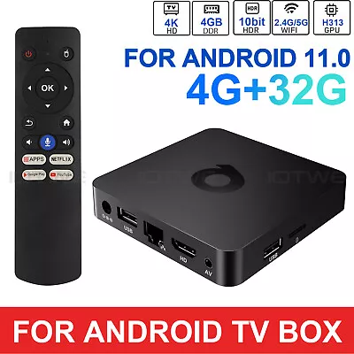 NEW 4K Smart TV BOX Android 11.0 OS 32GB4GB 4K HD Media Stream Player Quad Core • £30.99