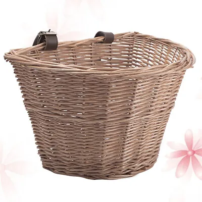 £16.04 • Buy  Food Basket Front Carrier Wicker Bike Cane Baskets Child Pet Rattan