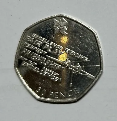 2011 London Olympic 50 Pence Coin. Rowing. Circulated • £2