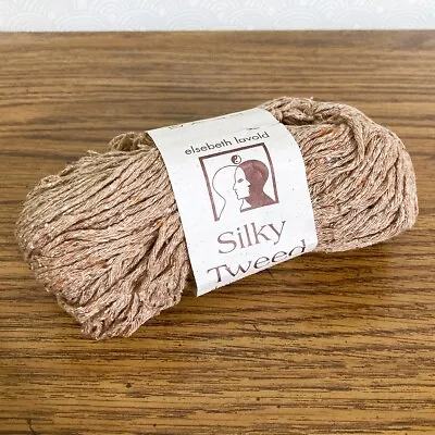 Elsebeth Lavold Silky Tweed Yarn 131yd Beige Silk Cotton Wool Blend Discontinued • $14.95