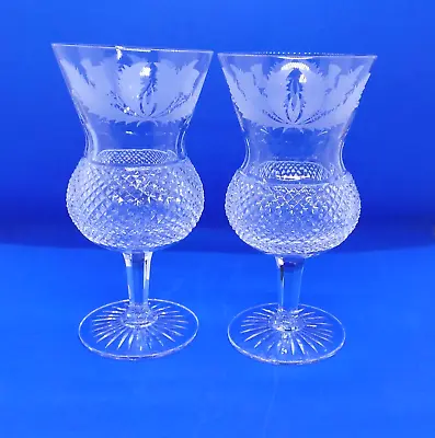 A Pair Of Edinburgh Crystal Thistle Large Water Goblets /Glasses 165mm 6.5  • £120