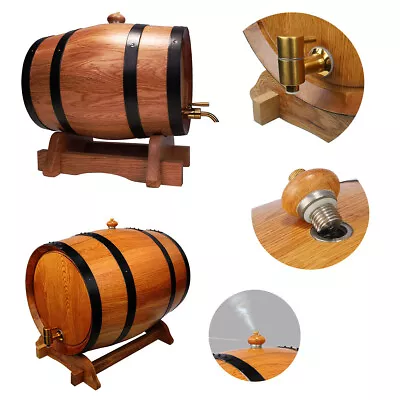 5L 10L 20L Litre Wine Oak Barrel Spirits Whiskey SS Tap Bung Constant Pressure • $172.27