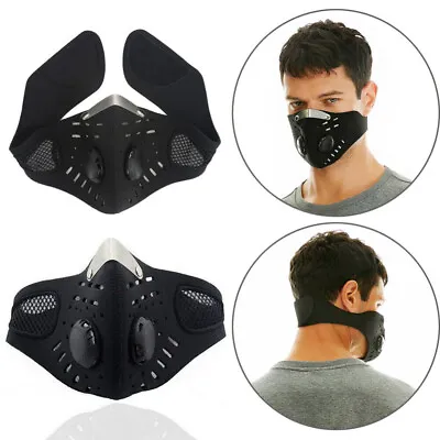 Outdoor Dust Haze Activated Carbon Filter Air Valve Masks Washable Reusable Mask • $4.99