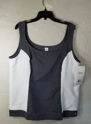 $19 • Buy Jockey Person To Person Athletic Tank Top Gray/White Women's 3X NWT