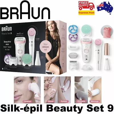 Braun Silk-épil Beauty Set 9 For Women Face Body & Leg Wet & Dry Epilator Shave • $479.95