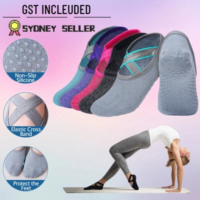 $5.45 • Buy Fashion Yoga Women Sports Cotton Rich Pilates Non-Slip Grip Socks Exercise Gym