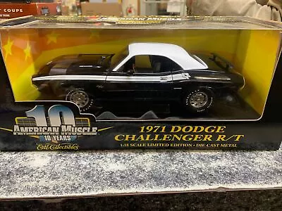 American Muscle 1971 Dodge Challenger R/T Black And White / 1:18 NIB • $45