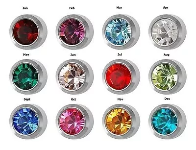 Birthstone Options Surgical Stainless Steel Ear Piercing RD3.0mm Stud Earrings • $8.50