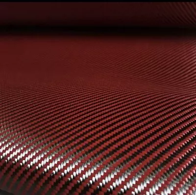 UK STOCK!!! Aramid Carbon Fiber Blended Fabric Cloth Red • £39.99