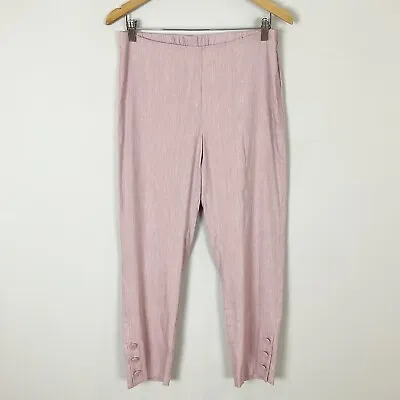 J.JILL Size SMALL Pink Linen Blend PULL ON PANTS Ankle Length Women’s • $12