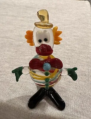 Colorful 4.5” Murano Clown Art Glass Figurine  • $39.99